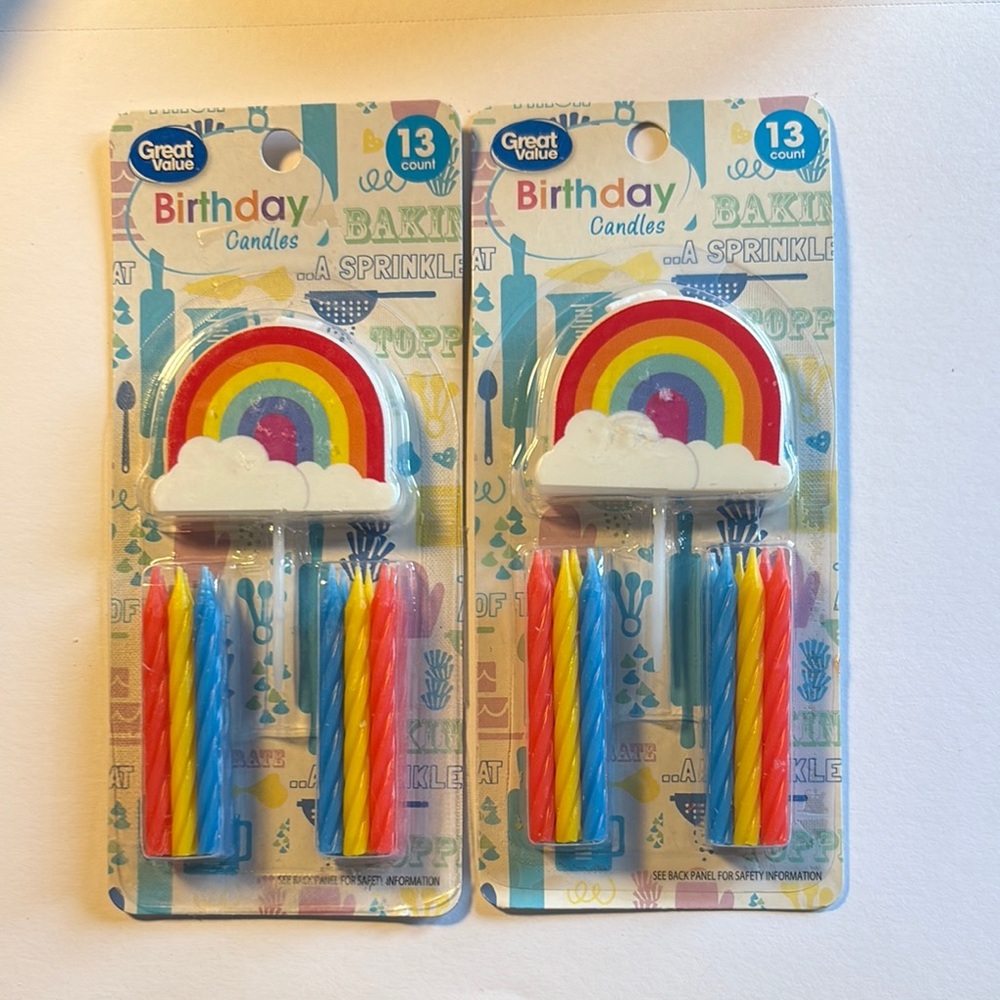 Rainbow Birthday Candles - Multicolor 2 packs